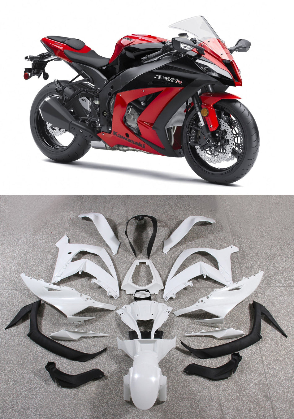 2011-2015 Ninja ZX10R レッド ボディワーク フェアリング ABS 射出成形プラスチック セット 4# ジェネリック