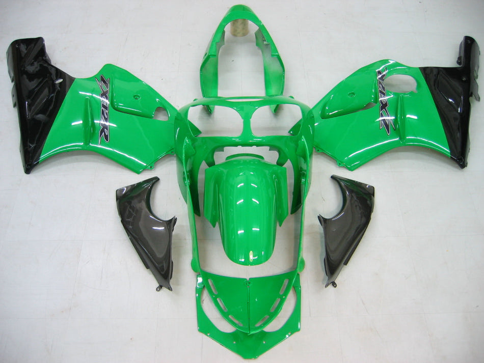 2000-2001 Ninja ZX12R グリーン &amp; ブラック ボディワークフェアリング ABS 射出成形プラスチックセット 3# ジェネリック