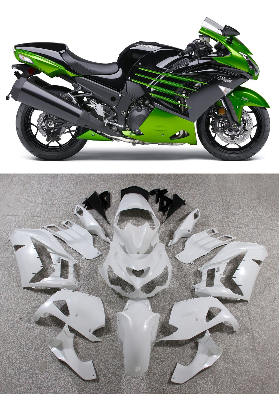 2012-2021 カワサキ ZX14R Amotopart フェアリング プラスチック ニンジャ グリーン ブラック レーシング