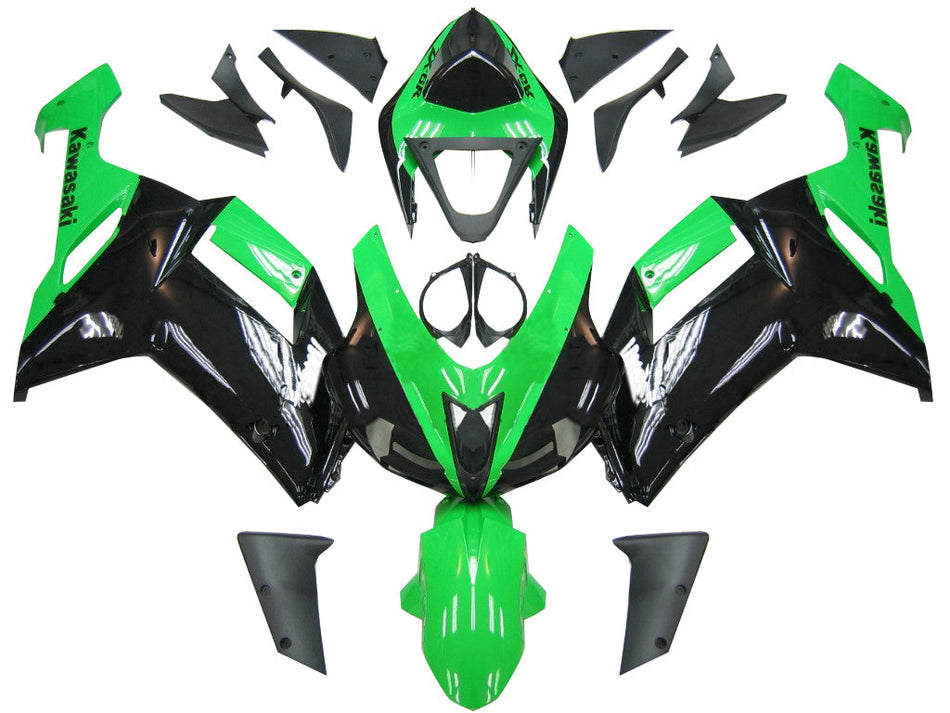 2007-2008 カワサキ ZX6R ZX636 フェアリング グリーン ブラック Ninja ZX6R レーシング ジェネリック