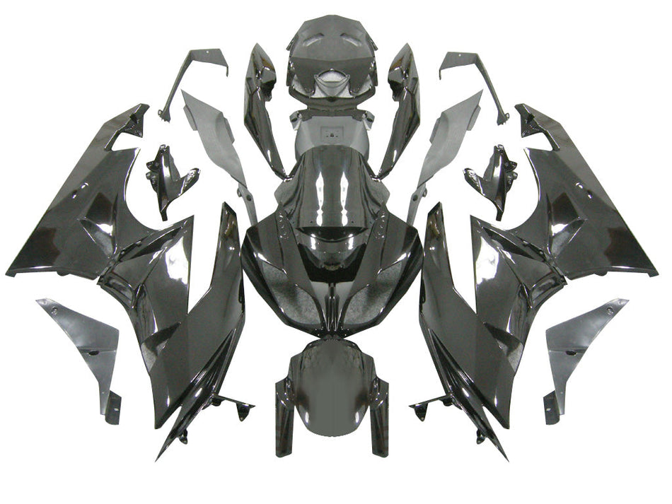 2009-2012 フェアリング カワサキ ZX6R ZX636 オールブラック Ninja Racing ジェネリック