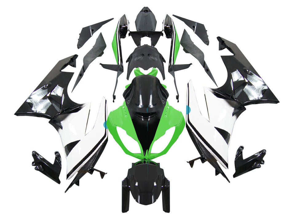 2009-2012 フェアリング カワサキ ZX6R ZX636 グリーン ホワイト ブラック Ninja Racing ジェネリック