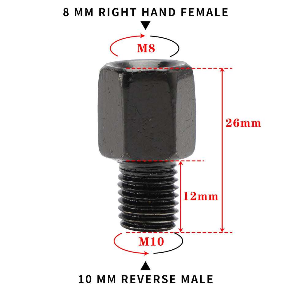 ユニバーサルフィットオートバイスクーターミラーアダプター8mm標準から10mmリバースまで2個