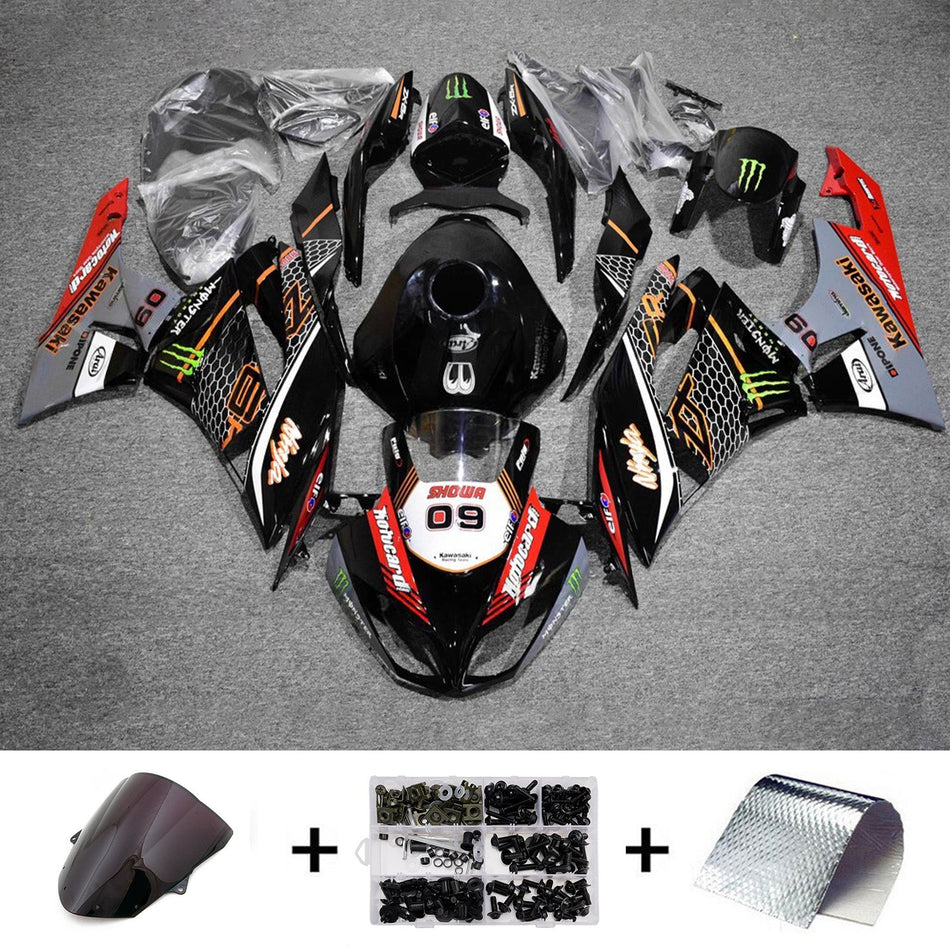 インジェクションフェアリングキット ボディワーク プラスチック ABS カワサキ ZX6R 636 2009-2012 に適合