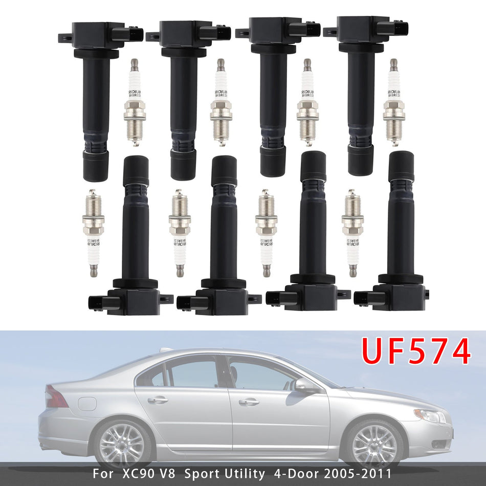 8個入り イグニッションコイル＆スパークプラグ UF574 ボルボ XC90 4.4L V8 2005-2010用