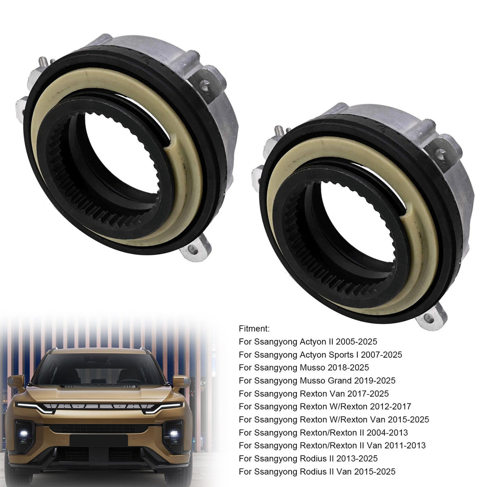 フロントマニュアルホイールロックハブ 2PCS 415100900 Ssangyong Musso/Musso Grand2018-2025用