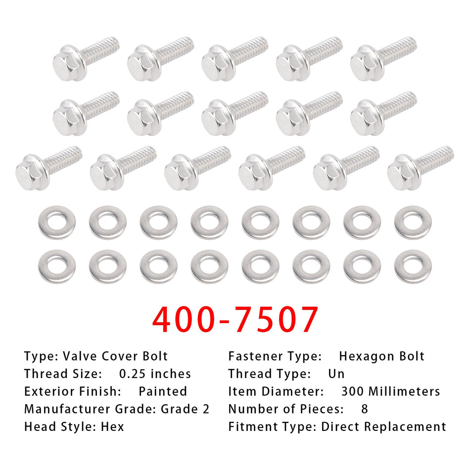 400-7507 ステンレス 300 六角バルブカバーボルトキット 2個パック