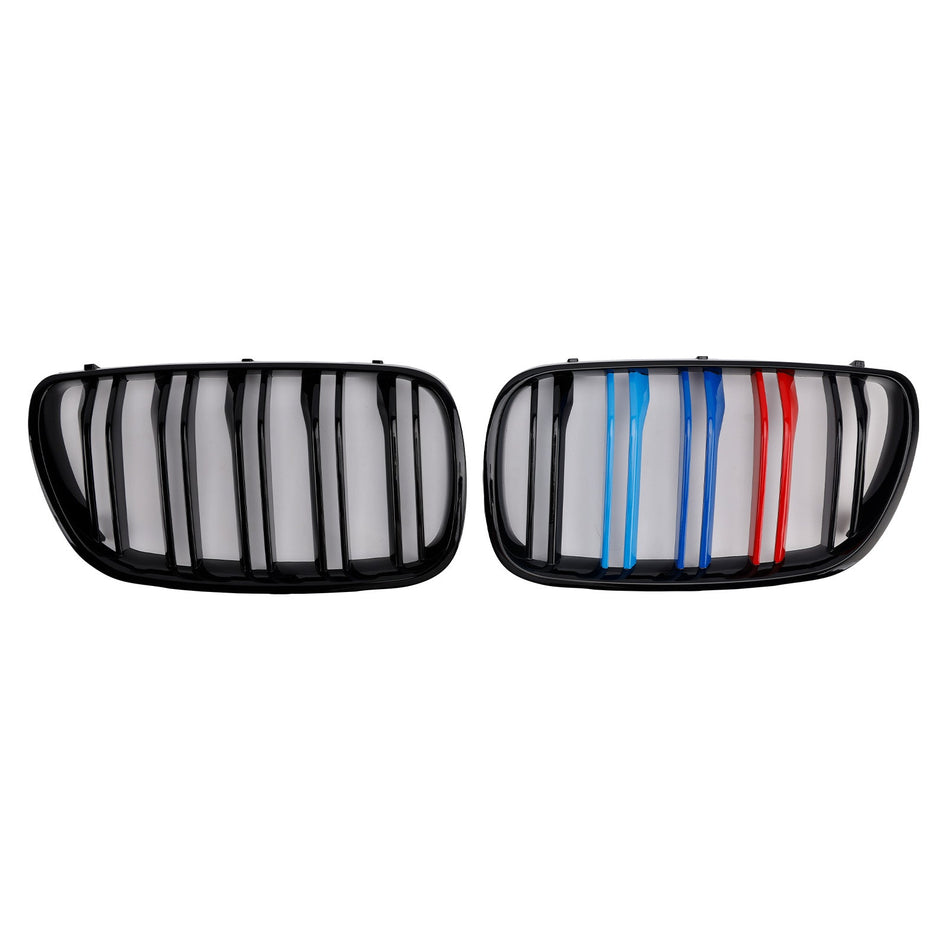 BMW X3 E83 2007-2010 LCI 用グロスブラックフロントバンパーグリル 2個セット