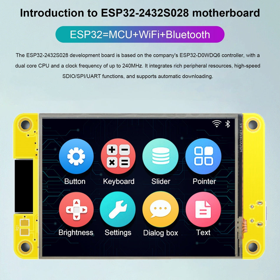 ESP32 開発ボード WiFi Bluetooth 2.8" 240*320 ディスプレイ タッチスクリーン LVGL
