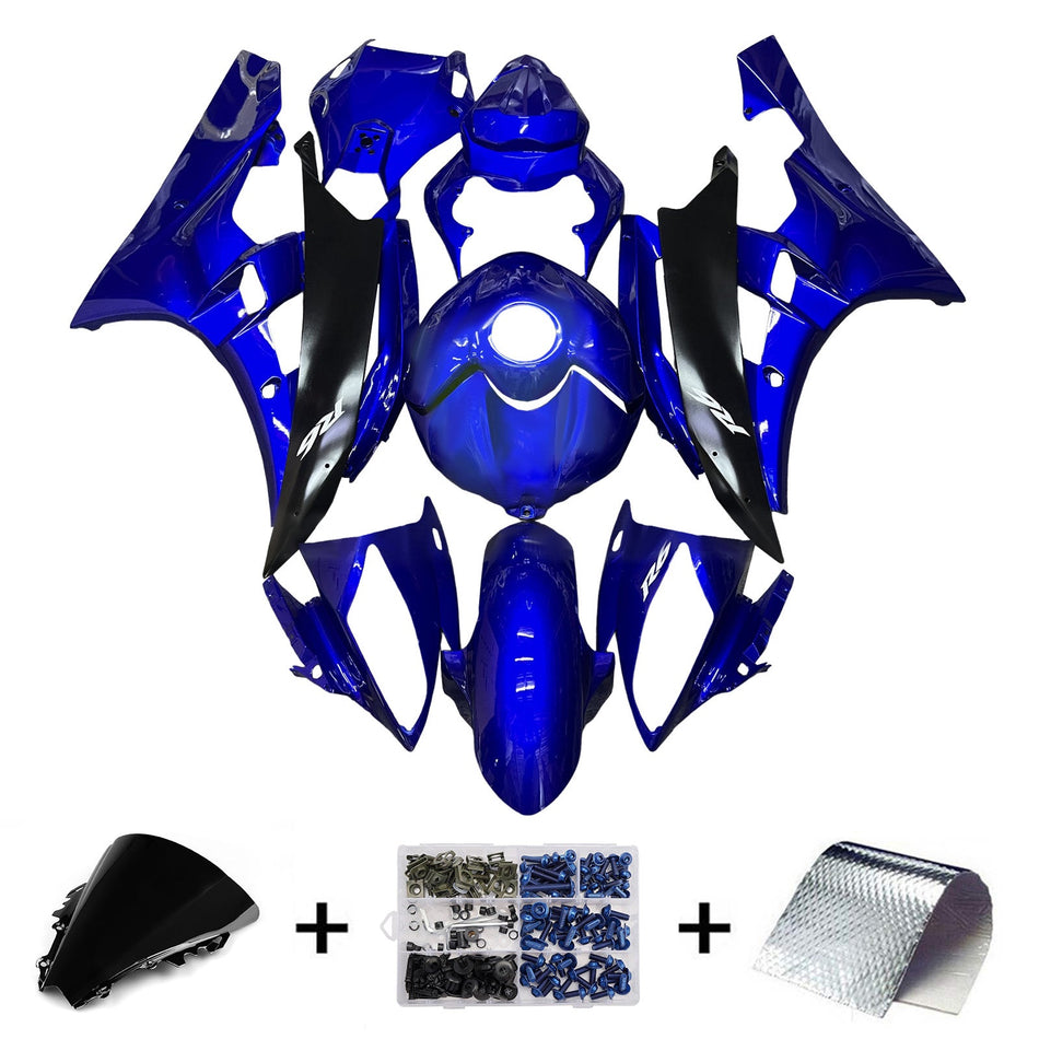インジェクションフェアリングキット ボディワーク プラスチック ABS ヤマハ YZFR6 YZF-R6 2006-2007用