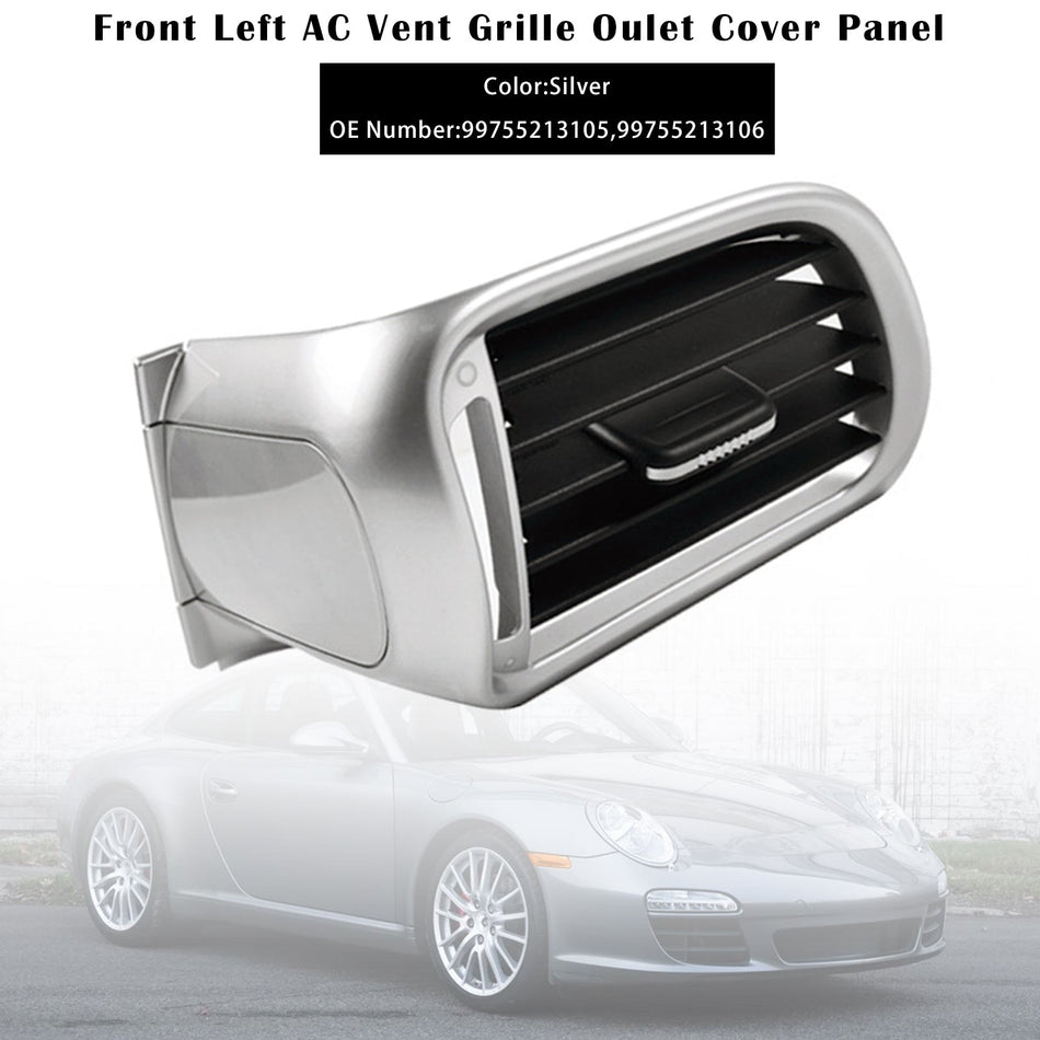 ポルシェ 911 カレラ タルガ 997 2004-2012 用 フロント左エアコンベントカバー シルバー 99755213105 99755213106