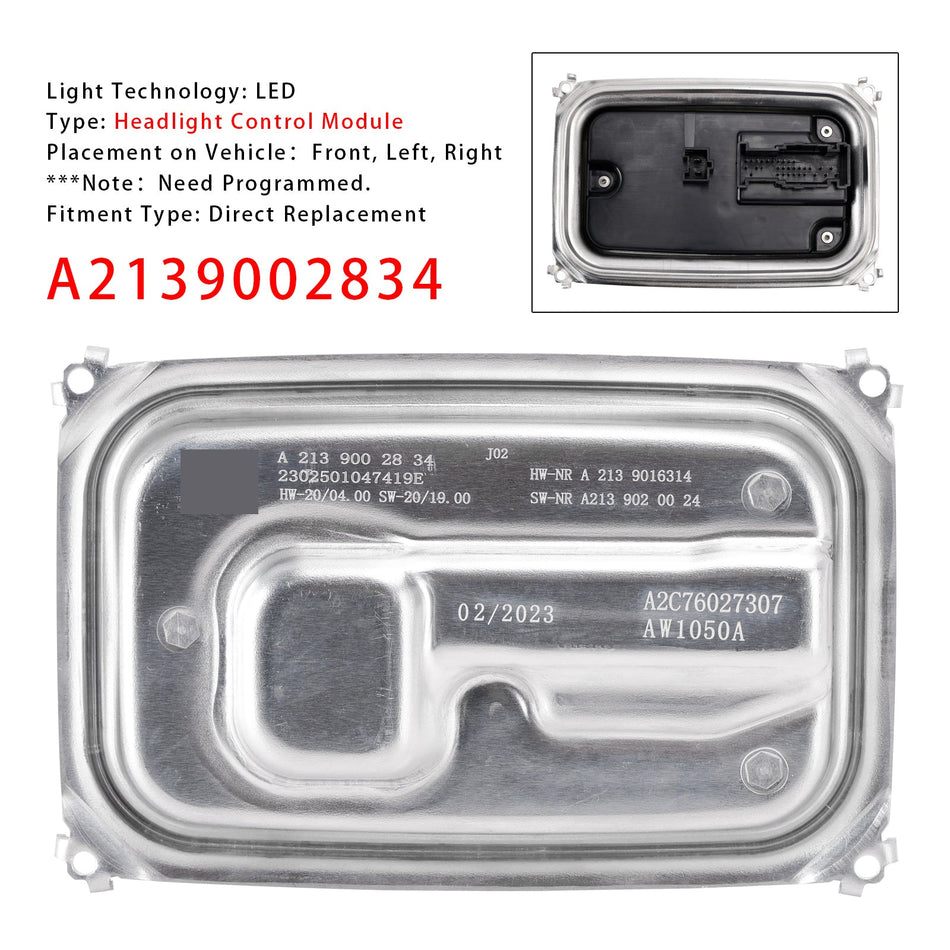 LEDヘッドライトコントロールモジュール A2139002834 メルセデス GT CLS E GLA GLB用