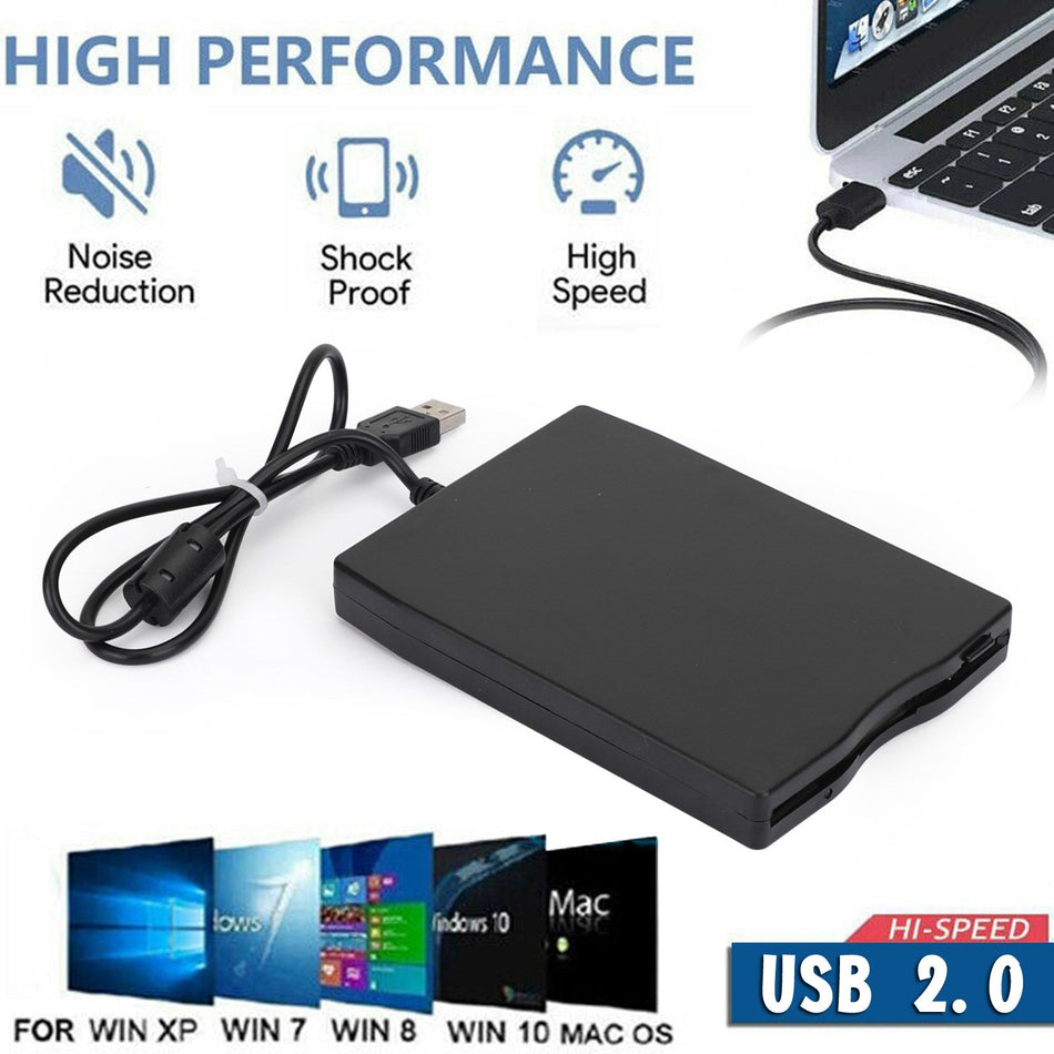 USB 2.0 3.5インチ データ外付けフロッピー ディスク ドライブ 1.44MB ノートパソコン Windows 7/8/10 Mac用