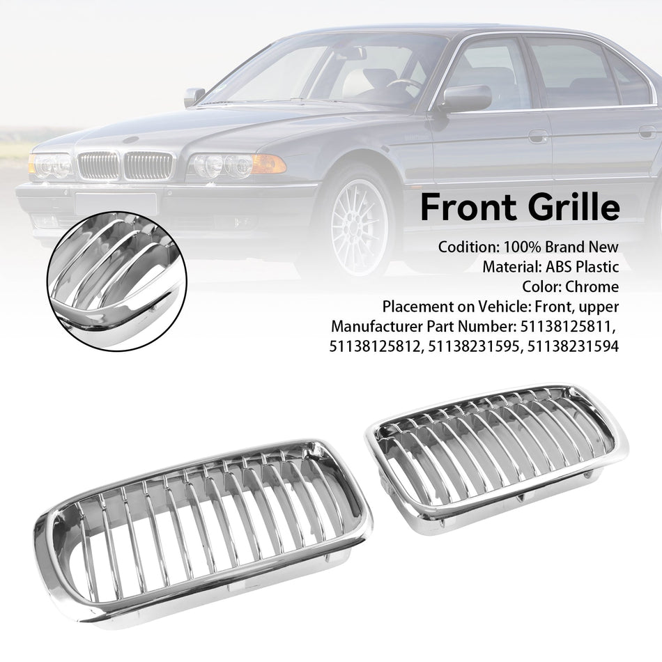 1994-2001 BMW 7シリーズ E38 クローム フロント キドニーグリル グリル 2個
