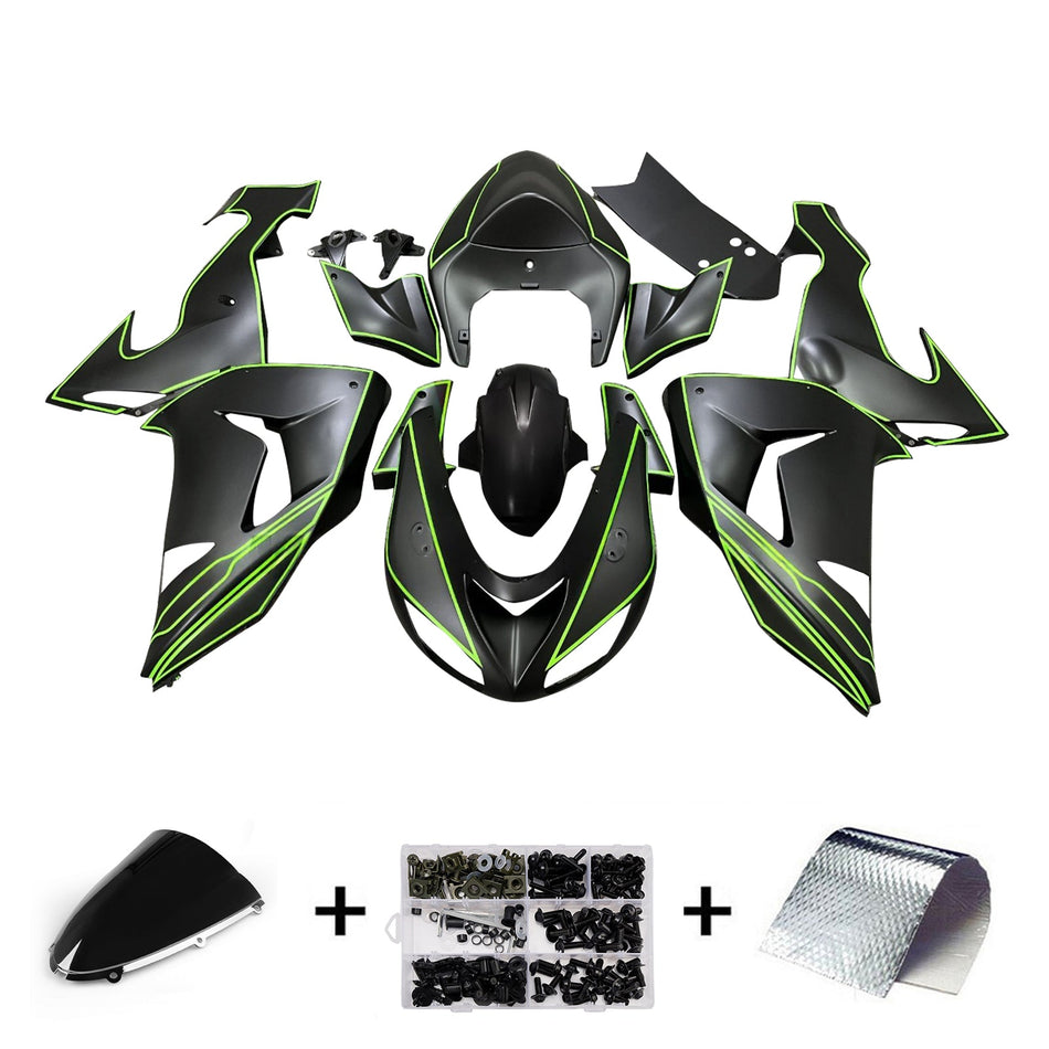 インジェクションフェアリングキット ボディワーク プラスチック ABS カワサキ ZX10R 2006-2007 に適合