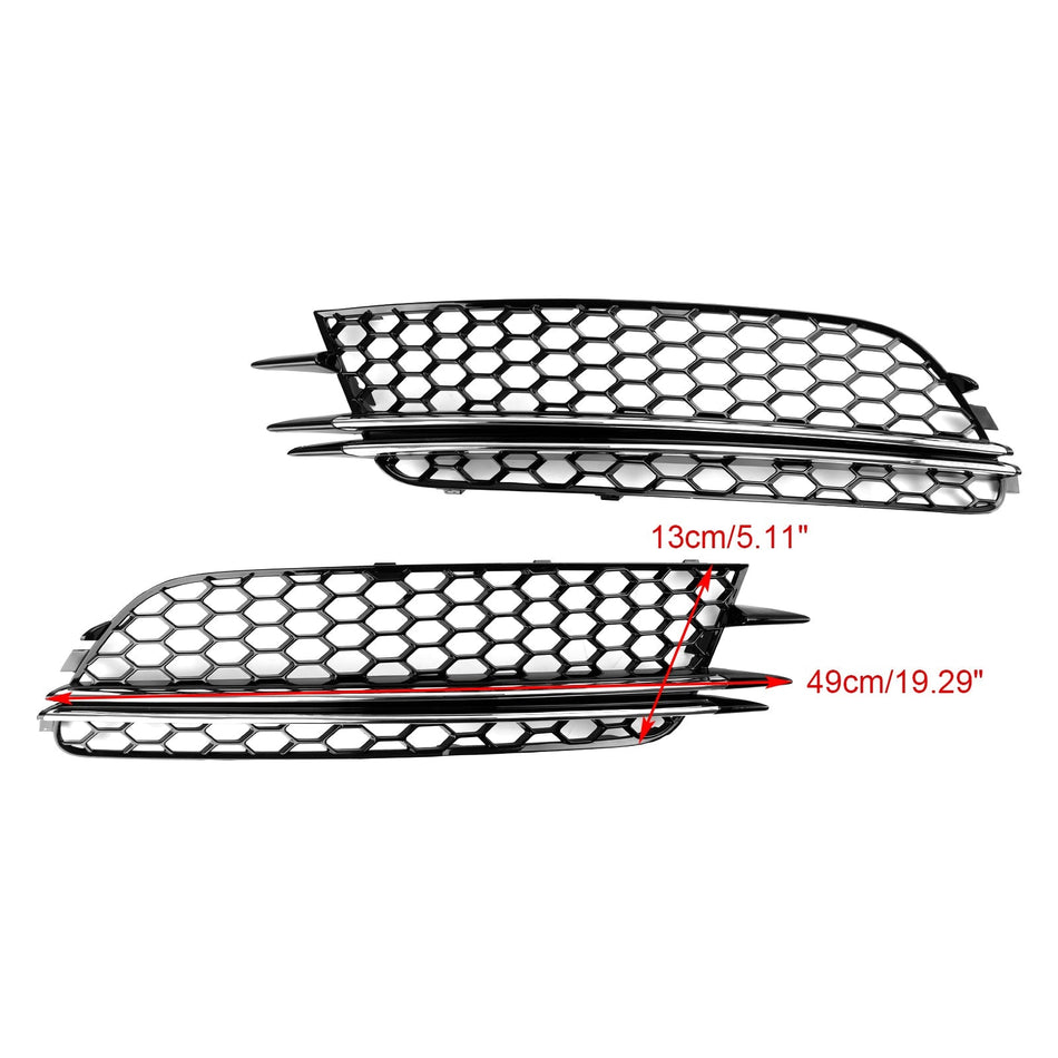 Audi A6 4G C7 2012-2015 2PCS フロントフォグライトカバーベゼルバンパーグリル