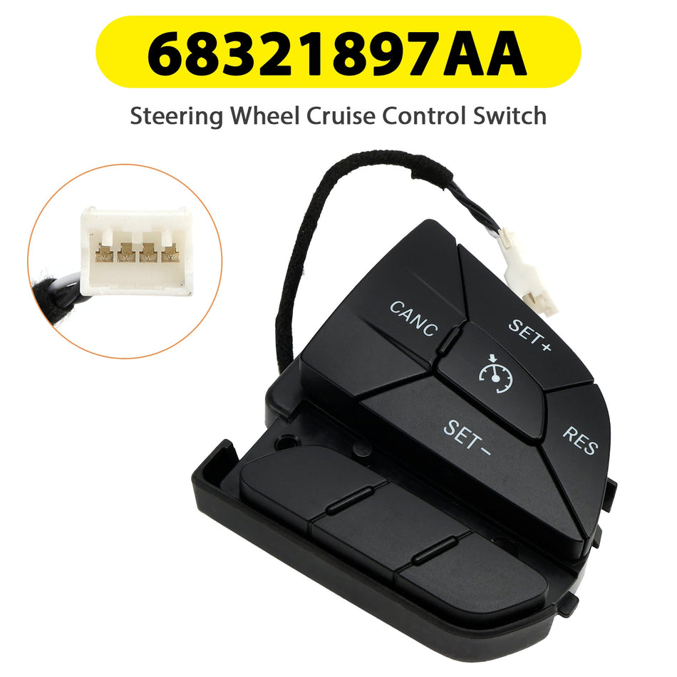 ステアリングホイール クルーズコントロールスイッチ 68321897AA ジープ チェロキー 2014-2024用