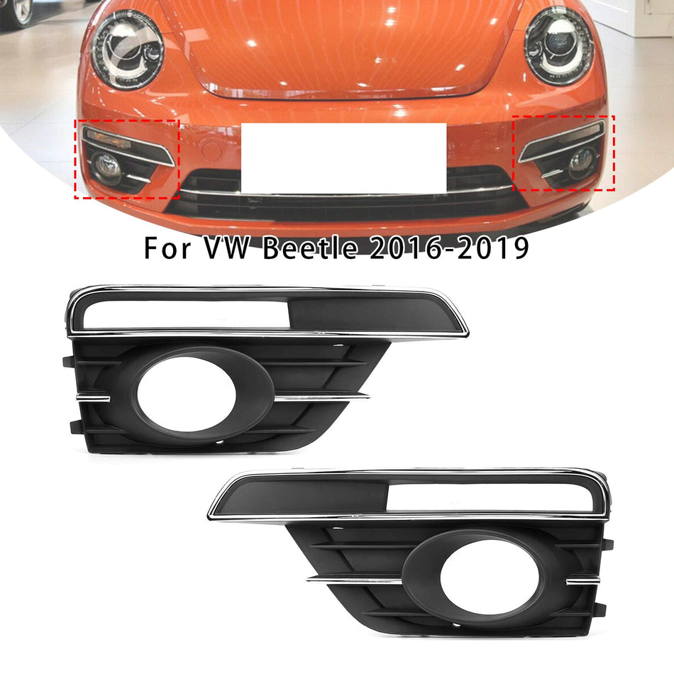 2016-2019 VW ビートル ペア フロントバンパー フォグランプ グリル カバー ベゼル