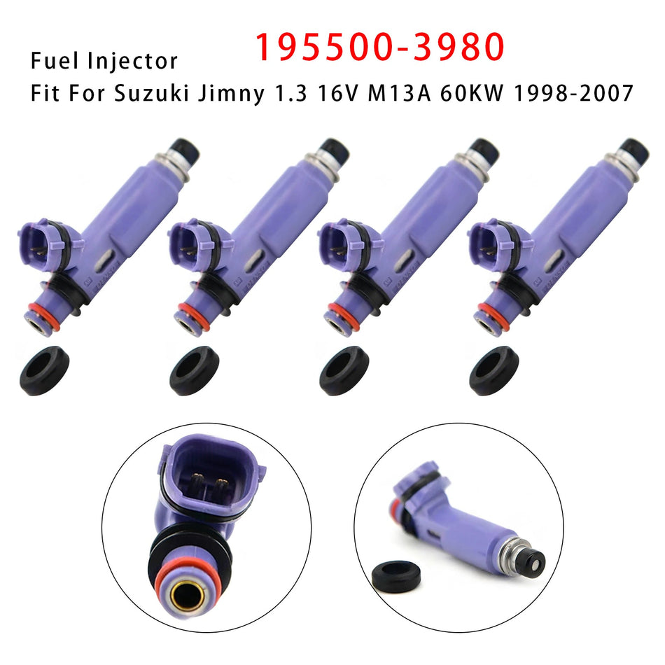 1998-2007 スズキ ジムニー 1.3 16V M13A 4個 燃料インジェクター 195500-3980