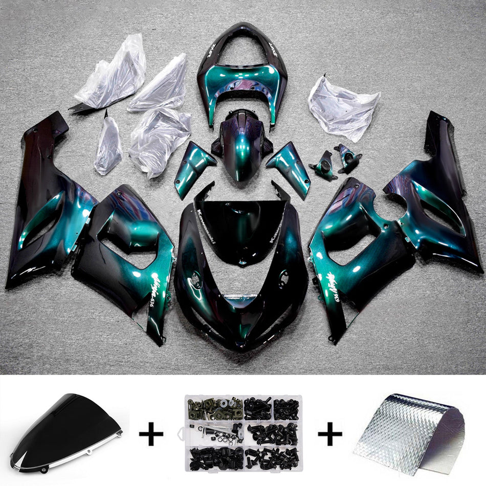 インジェクションフェアリングキット ボディワーク プラスチック ABS カワサキ ZX6R 636 2005-2006 に適合