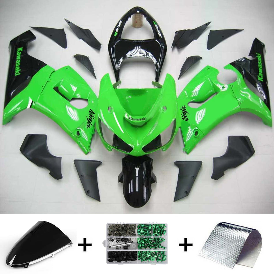 2005-2006 カワサキ ZX6R 636 Amotopart インジェクションフェアリングキット ボディワーク プラスチック ABS #121