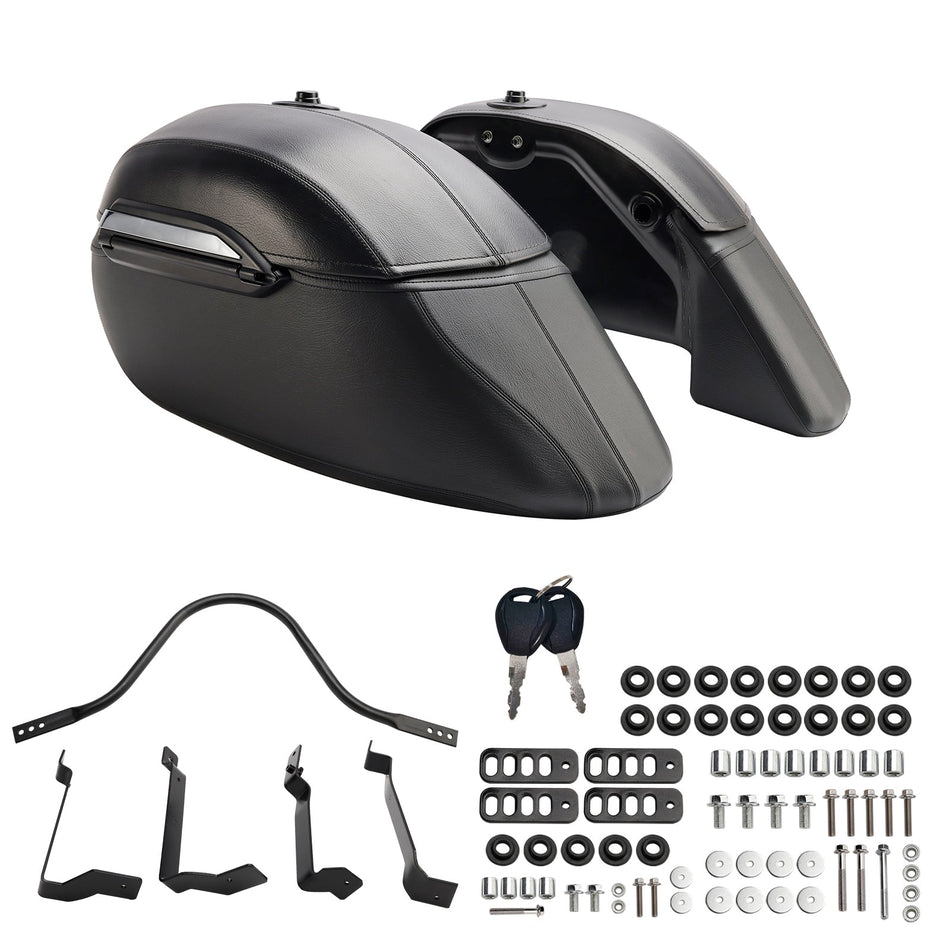 2015-2023 カワサキ バルカン S 650 Vn/En650 PU サイドバッグ サドルバッグ ラゲッジ ブラック