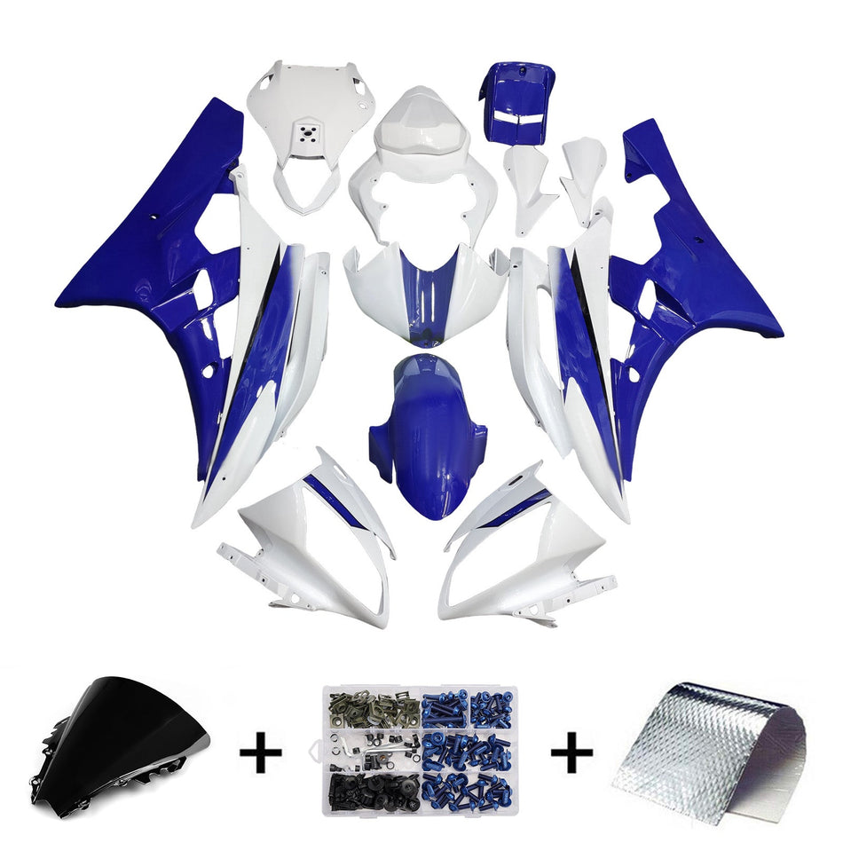 インジェクションフェアリングキット ボディワーク プラスチック ABS ヤマハ YZFR6 YZF-R6 2006-2007用