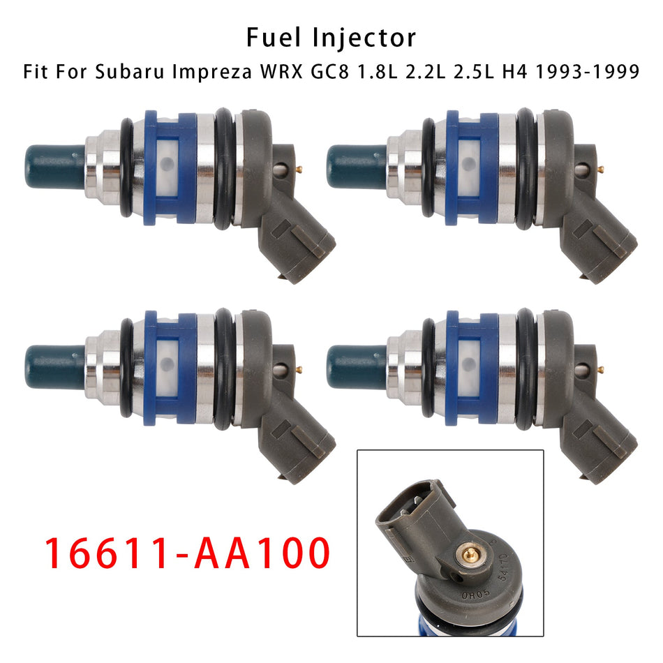 1993-1999 スバル インプレッサ WRX GC8 4個入り 燃料インジェクター 16611-AA100