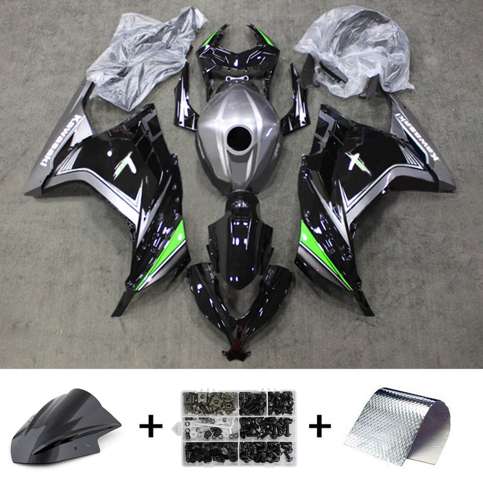 インジェクションフェアリングキット ボディワーク プラスチック ABS カワサキ EX300 Ninja300 2013-2024 に適合