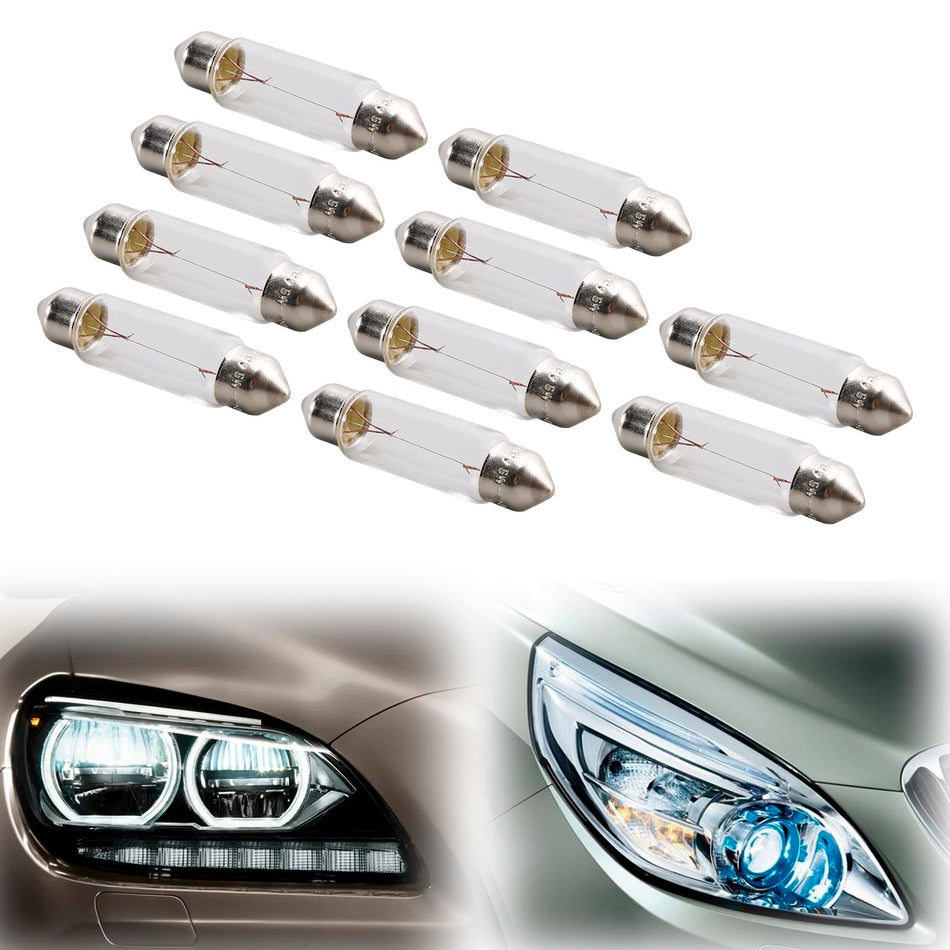 10個入り 車用ライト 管状ランプ電球 C5W SV8.5 43MM 6413 12V 5W OSRAM用