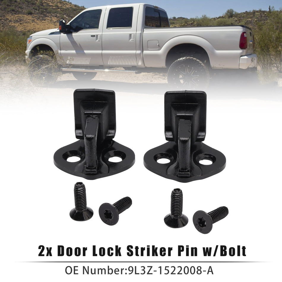 フォード F150 F250 F350 1999-2016 シングルキャブまたはクルーキャブ用 ドアロックストライカーピン（ボルト付き）2個