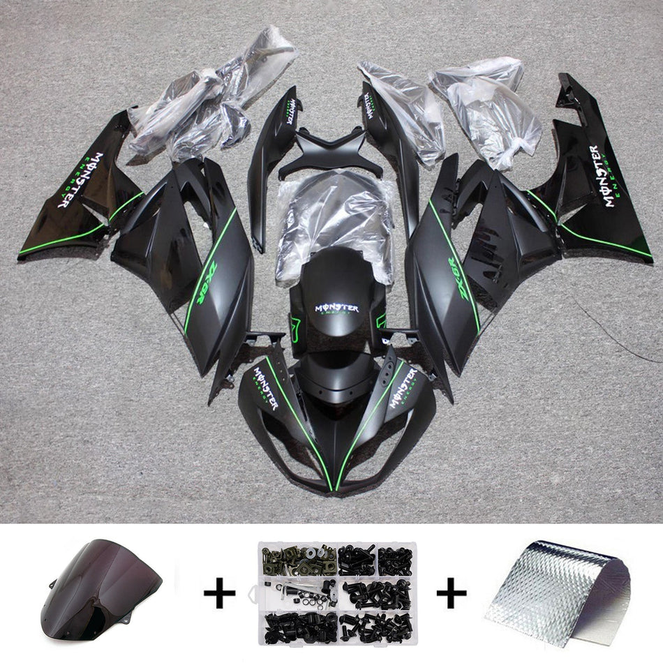 インジェクションフェアリングキット ボディワーク プラスチック ABS カワサキ ZX6R 636 2009-2012 に適合