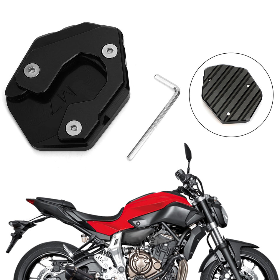 サイドスタンド延長キックスタンド拡大プレート ヤマハ MT-07 FZ-07用 ブラック