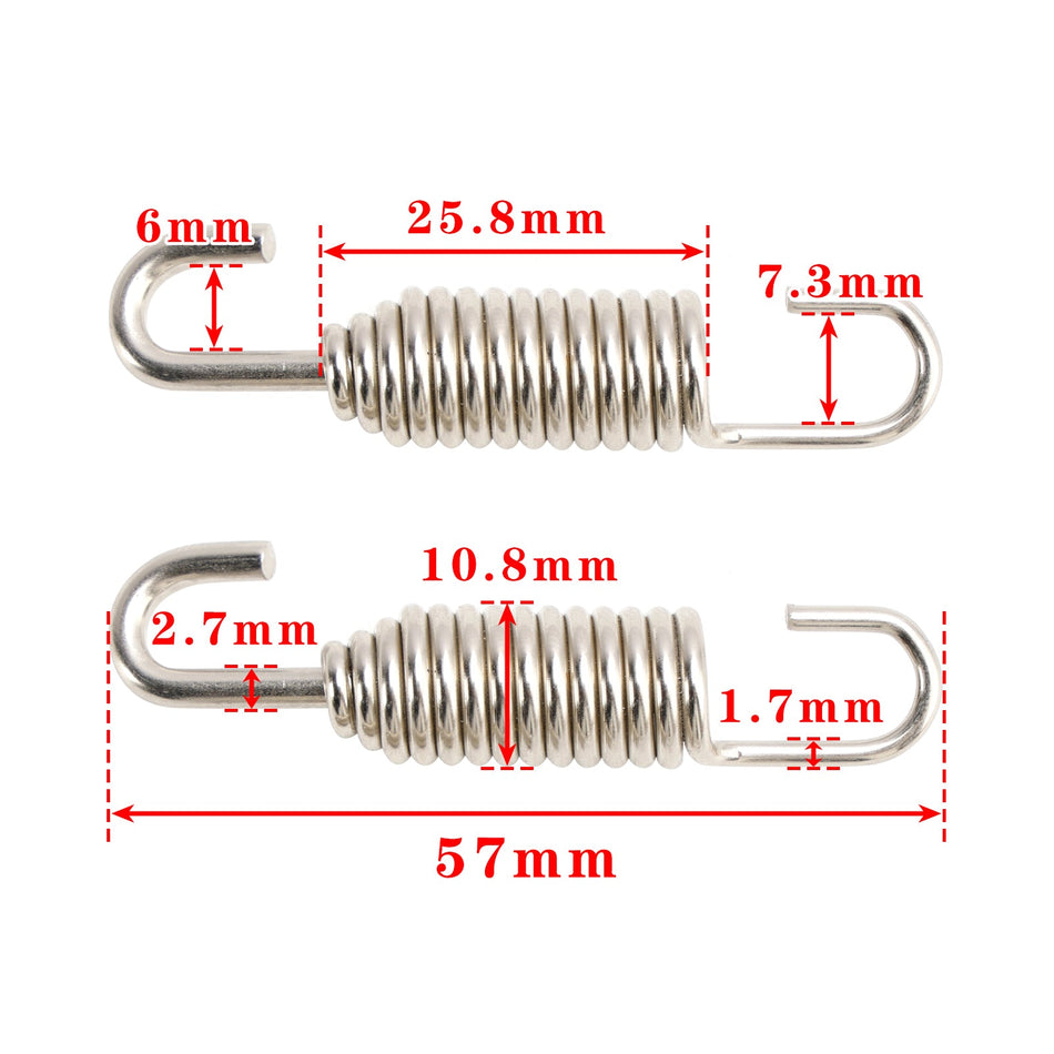 10X 排気スプリングセット 57MM 回転可能 Husqvarna / ガスガス 250-300cc 2ストローク用