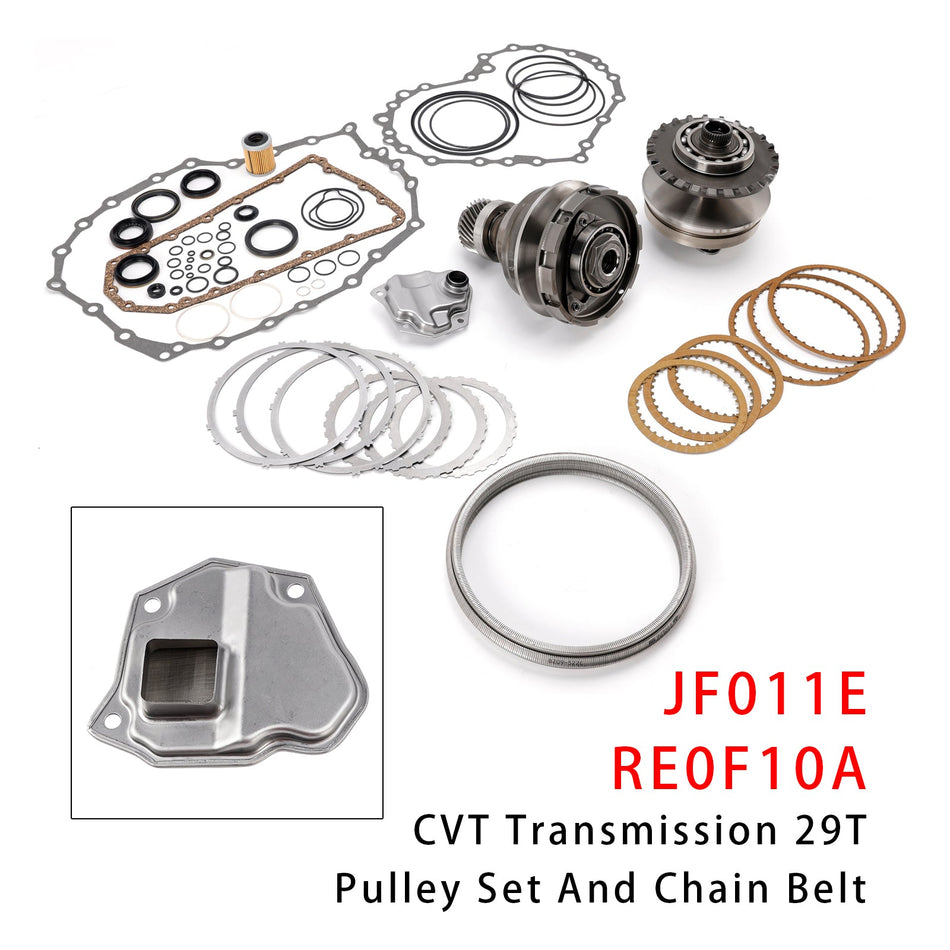 2007-2011年式 スズキ キザシ、ランドローバー用 CVT トランスミッション プーリー 29T ベルト+チェーン付き＆リビルドキット JF011E RE0F10A