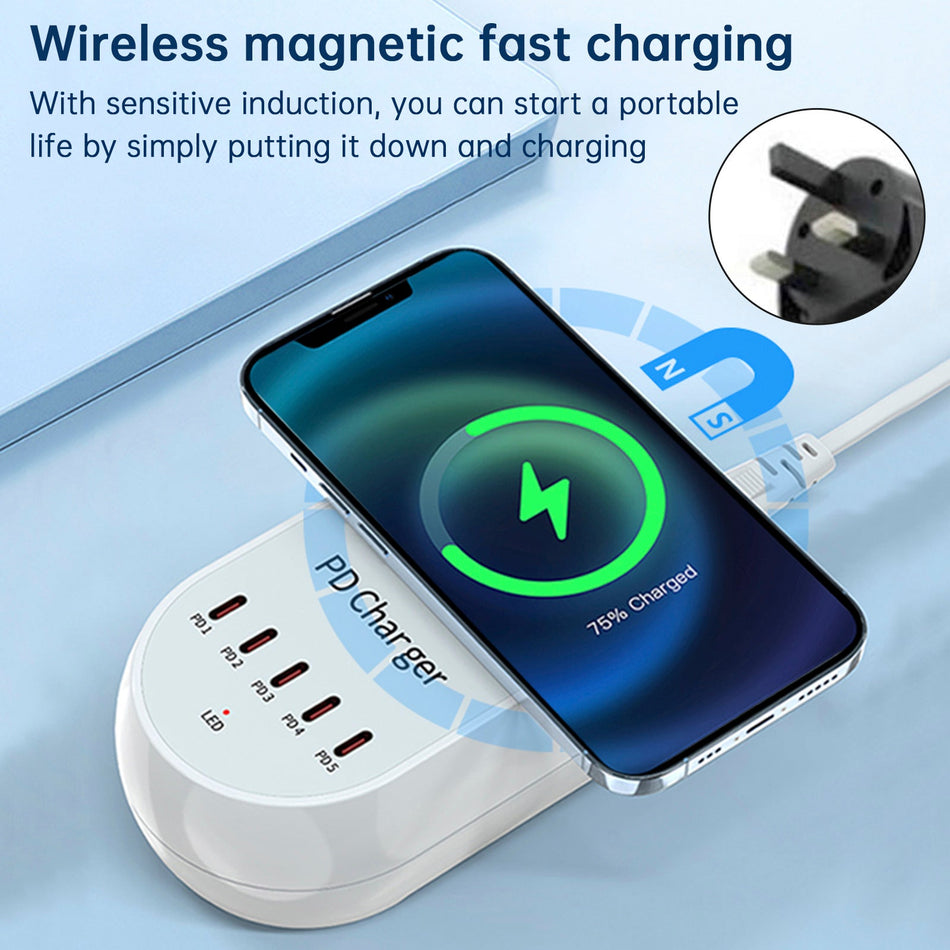 140W 充電器 磁気ワイヤレス急速充電 PD100W ノートパソコン 携帯電話充電器