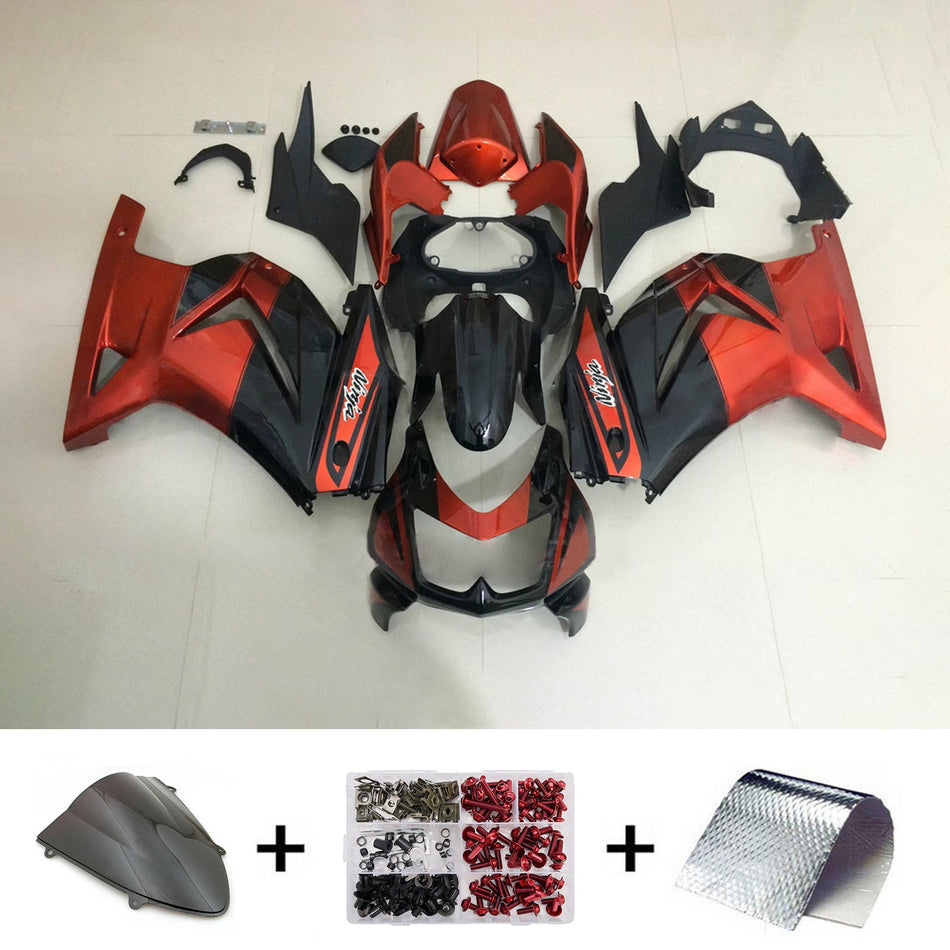 インジェクションフェアリングキット ボディワーク プラスチック ABS カワサキ EX250 Ninja250R 2008-2012 に適合