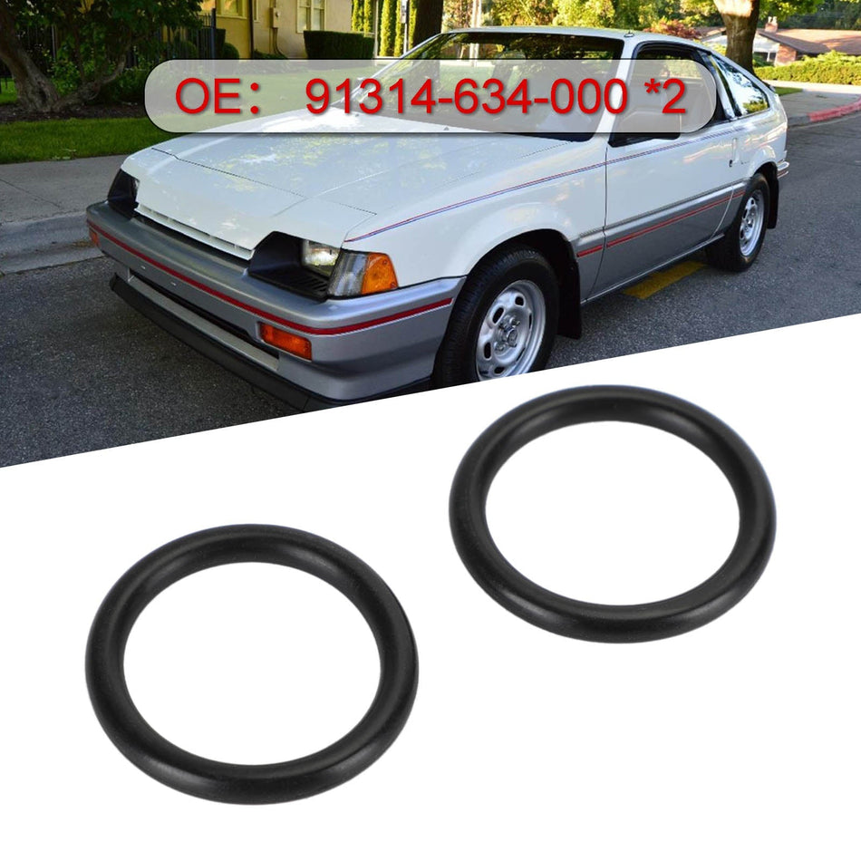 2 x クーラント接続パイプ Oリングセット 91314-634-000 ホンダシビック CRX アコード用 汎用