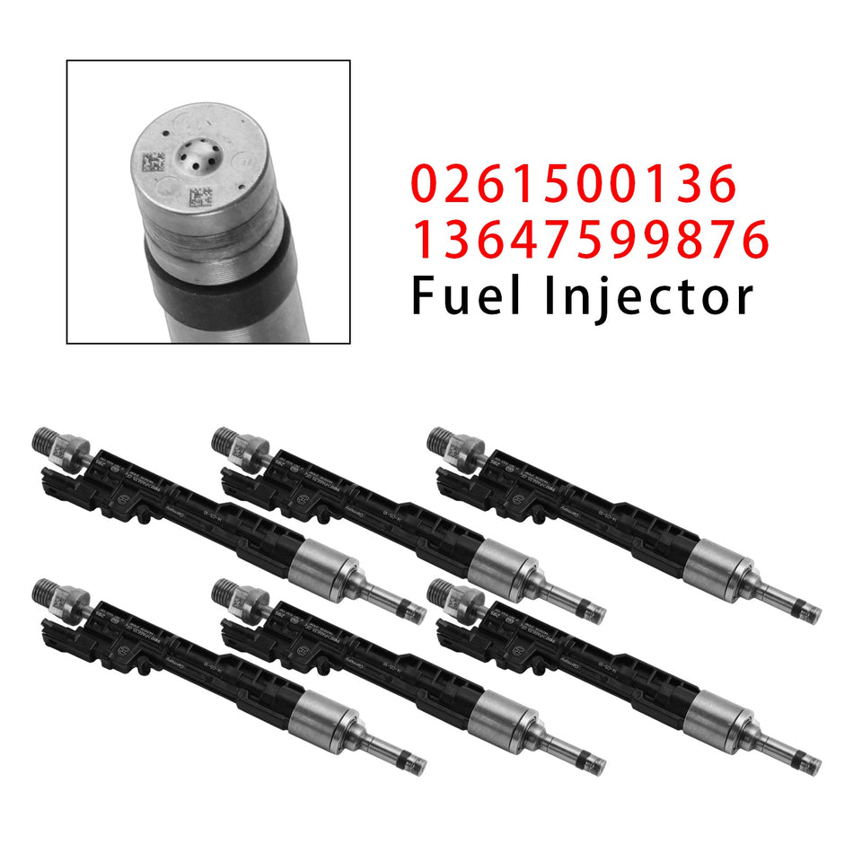 BMW F10 M5 F06 F07 F12 F13 F15 X5用燃料インジェクター6個セット 0261500136 13647599876