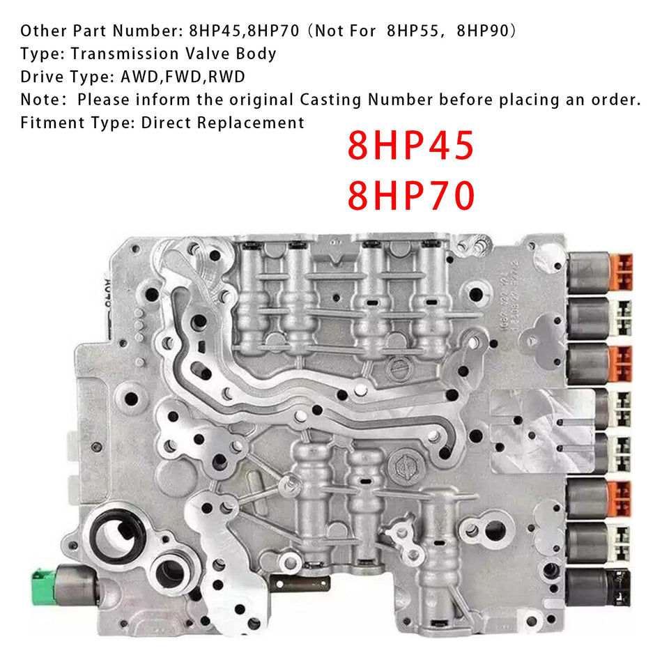 8HP45 8HP70 トランスミッションバルブボディ AUDI A8 Q5 Q7 V6 2.8L 3.0L用