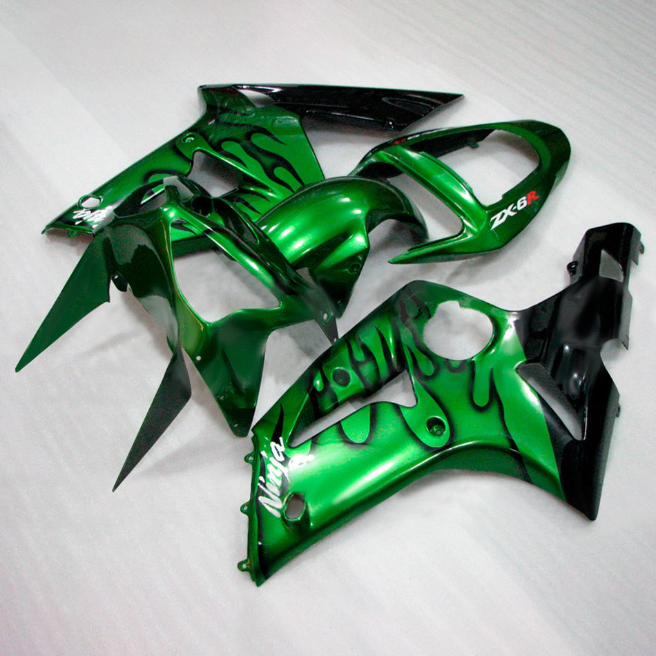 インジェクションフェアリングキット ボディワーク プラスチック ABS カワサキ ZX6R 636 2003-2004 に適合