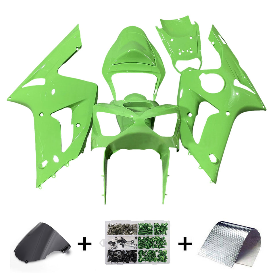 インジェクションフェアリングキット ボディワーク プラスチック ABS カワサキ ZX6R 636 2003-2004 に適合