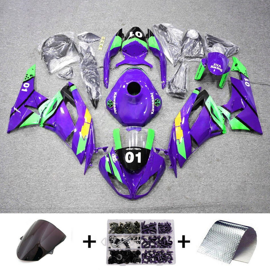 インジェクションフェアリングキット ボディワーク プラスチック ABS カワサキ ZX6R 636 2009-2012 に適合