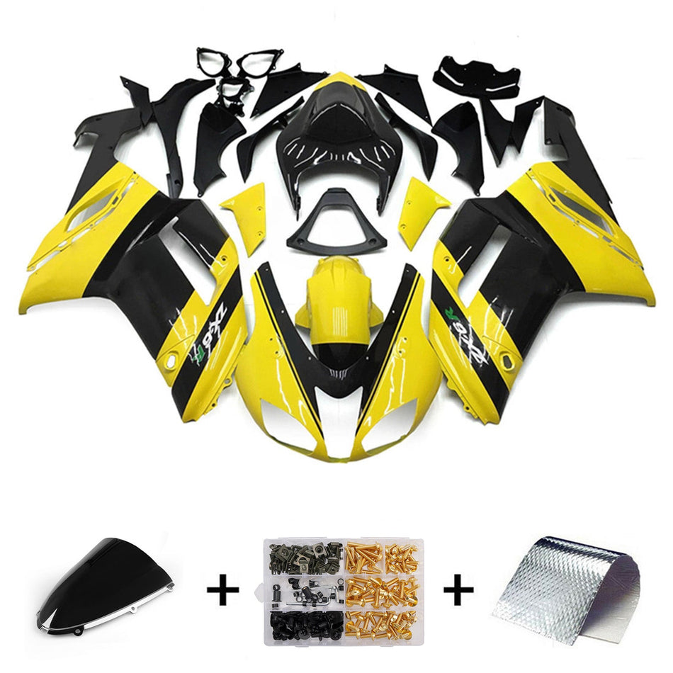 インジェクションフェアリングキット ボディワーク プラスチック ABS カワサキ ZX6R 636 2007-2008 に適合