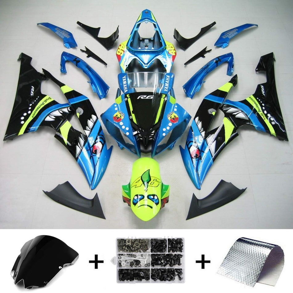 2008-2016 ヤマハ YZF 600 R6 インジェクションフェアリングキット ボディワーク プラスチック ABS #153