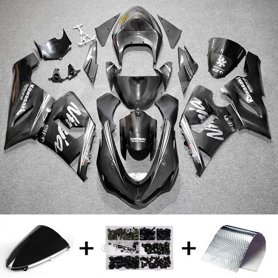 インジェクションフェアリングキット ボディワーク プラスチック ABS カワサキ ZX6R 636 2005-2006 に適合
