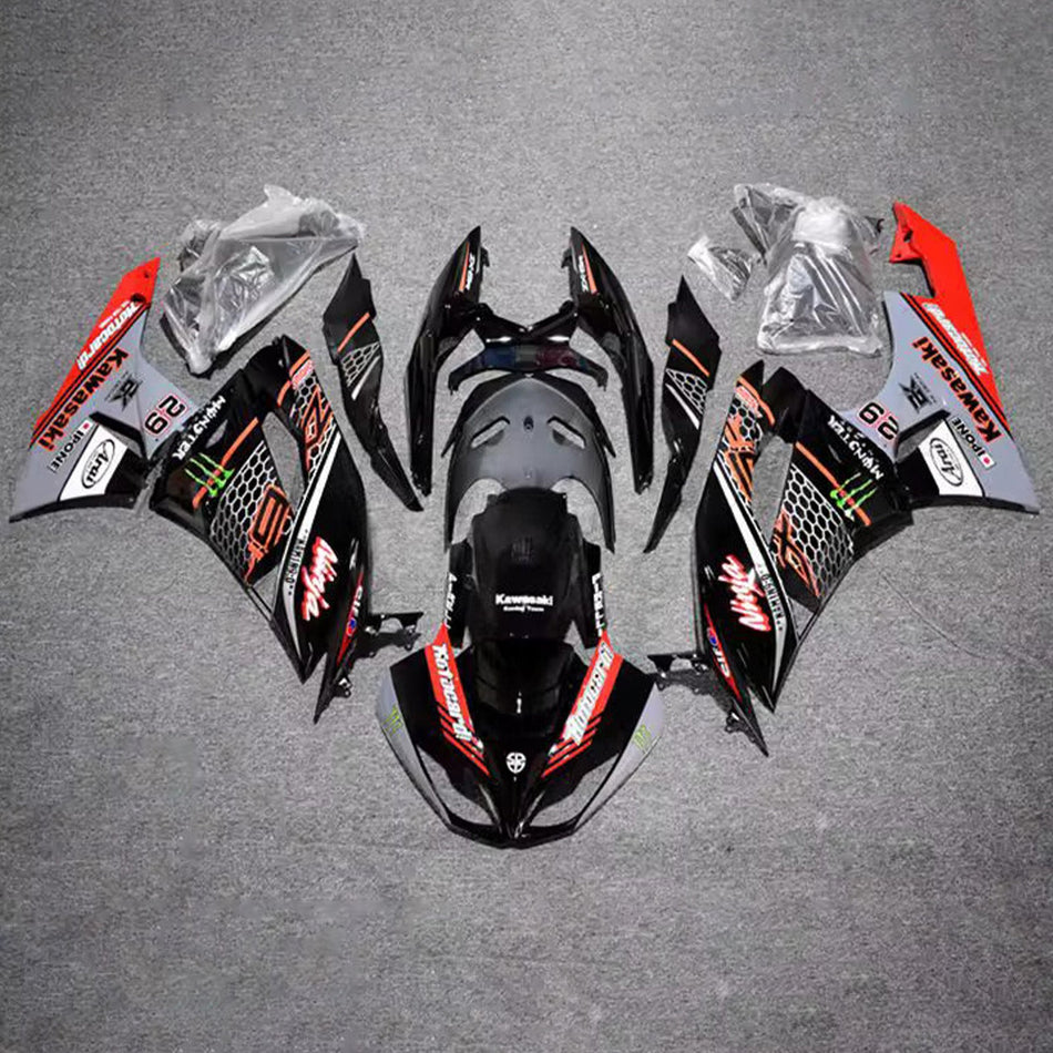インジェクションフェアリングキット ボディワーク プラスチック ABS カワサキ ZX6R 636 2009-2012 に適合