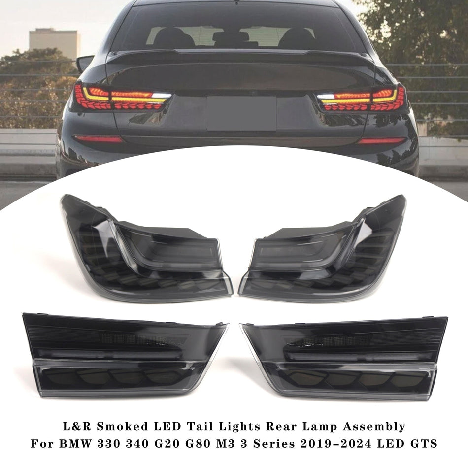 2019-2024 BMW 3シリーズ G20 G28 G80 M3 L&amp;R スモークLEDテールライト リアランプアセンブリ