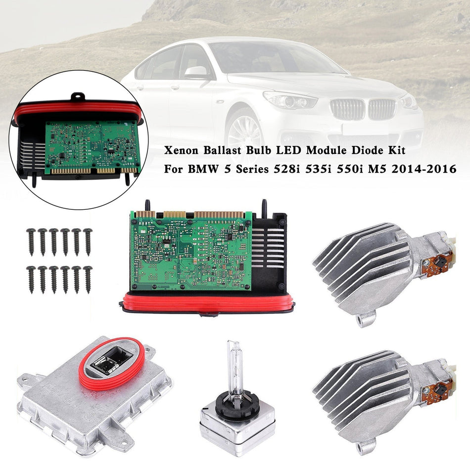 キセノンバラストバルブ LED モジュールダイオードキット BMW 5 シリーズ 528i 535i 550i M5 14-16 用