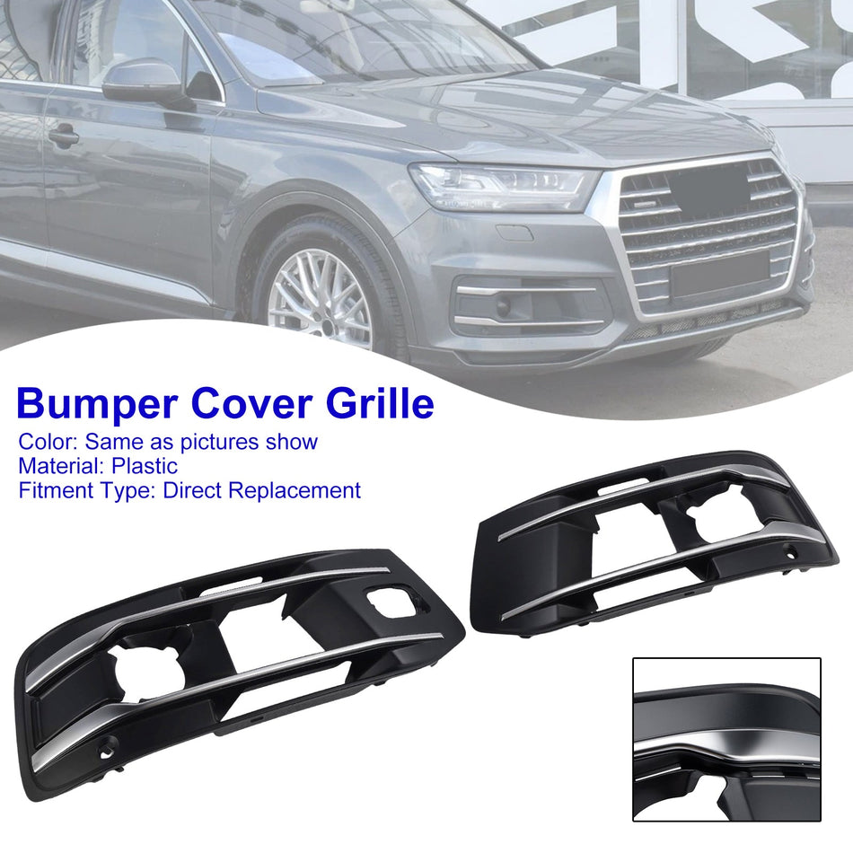 2016-2019年式アウディQ7用フロントバンパーフォグライトグリルカバー2個セット 4M0807682AA4W3